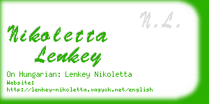 nikoletta lenkey business card